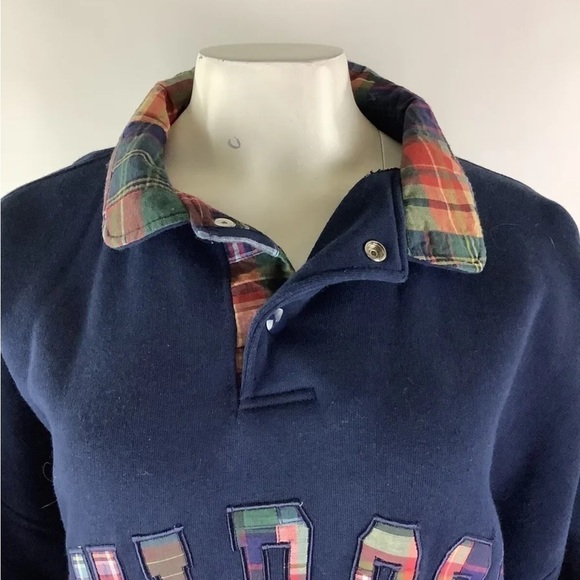 Vintage Durango Threadworks Womens Sz XL Big Letter Spell Out Sweatshirt Blue - Picture 2 of 8